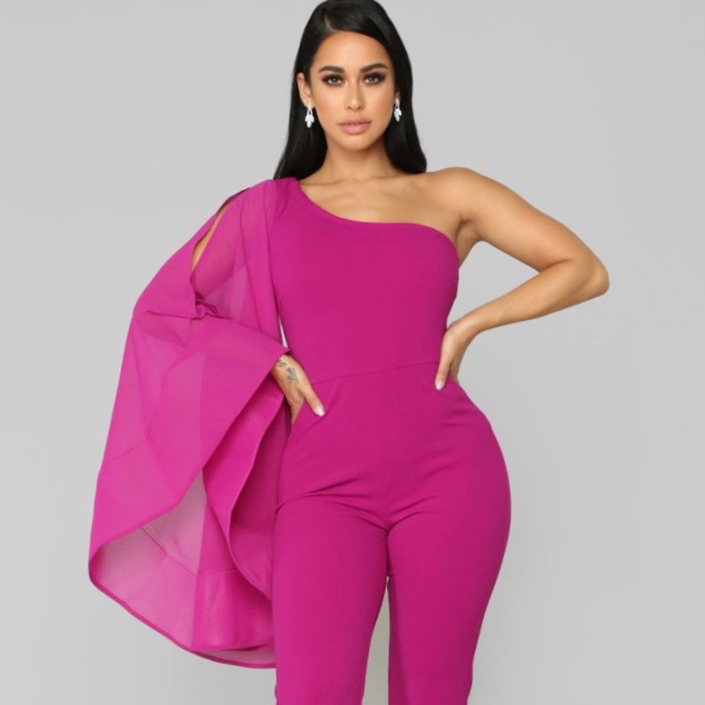 Fashionnova pink/magenta jumpsuit NWOT